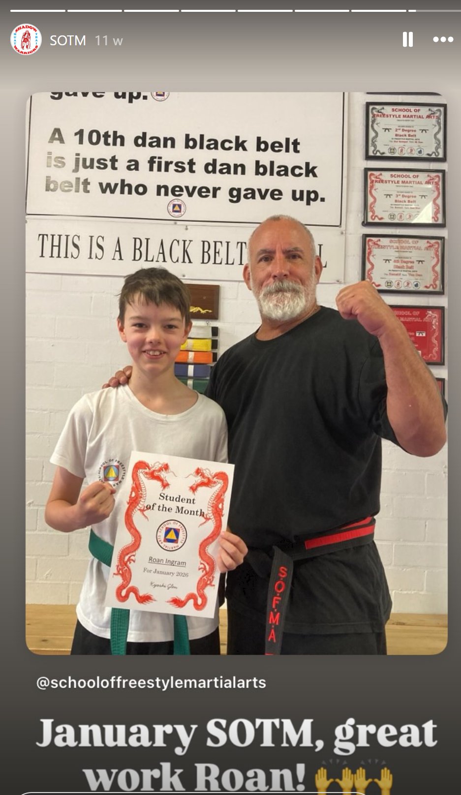 Roan Ingram &mdash; Student of the Month, January 2026
